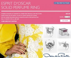 Oscar de la Renta Perfume Ring Facebook