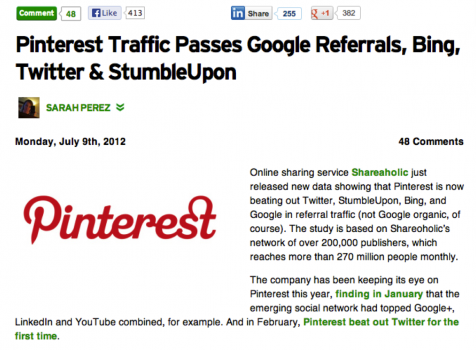 TC Traffic from Pinterest - July 2012